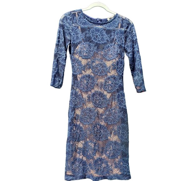 Mystic Navy Lace Mini Bodycon Dress - Picture 1 of 7